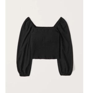 Abercrombie Long-Sleeve Smocked Puff Sleeve Top size xxs